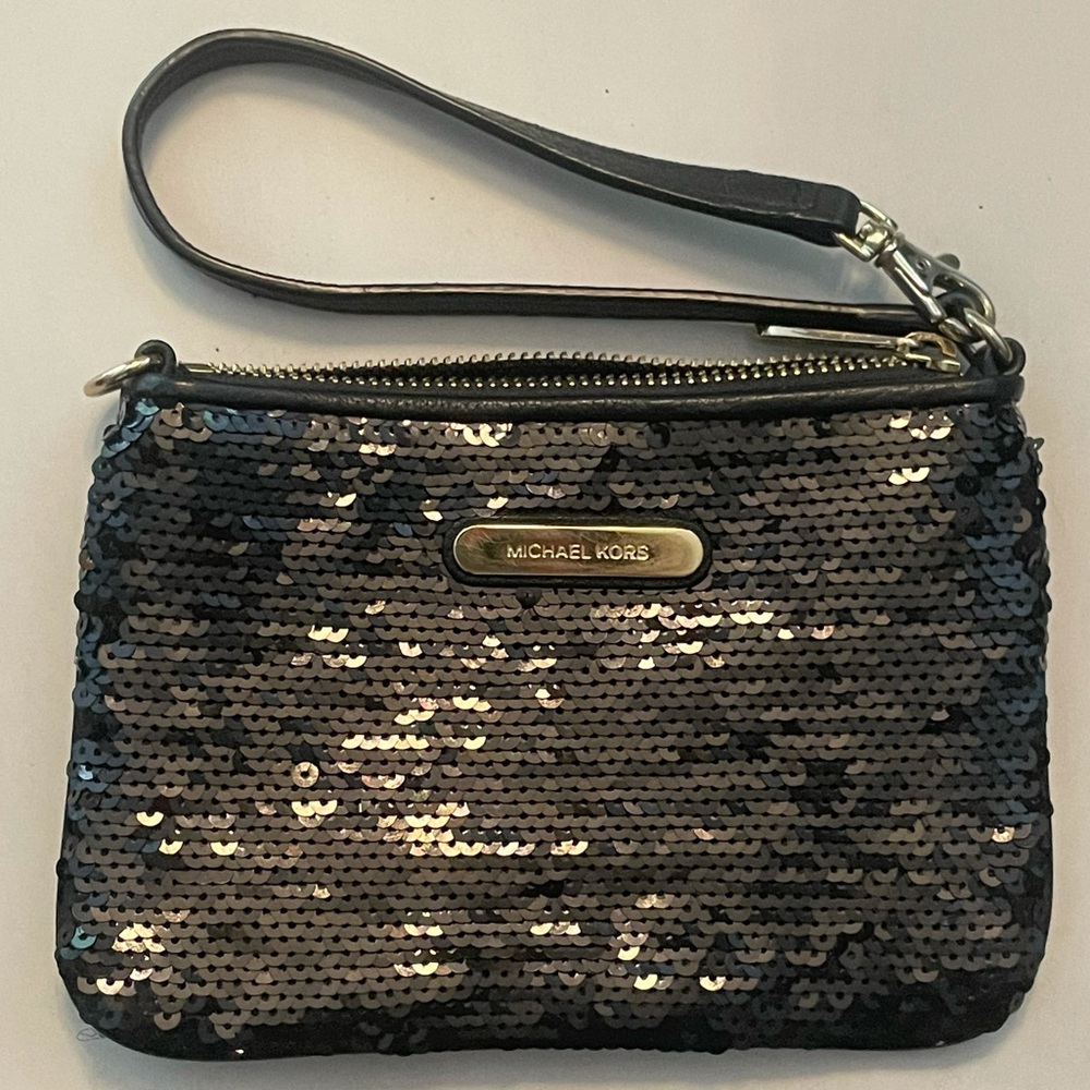 Silver Sequin Michael Kors Clutch
